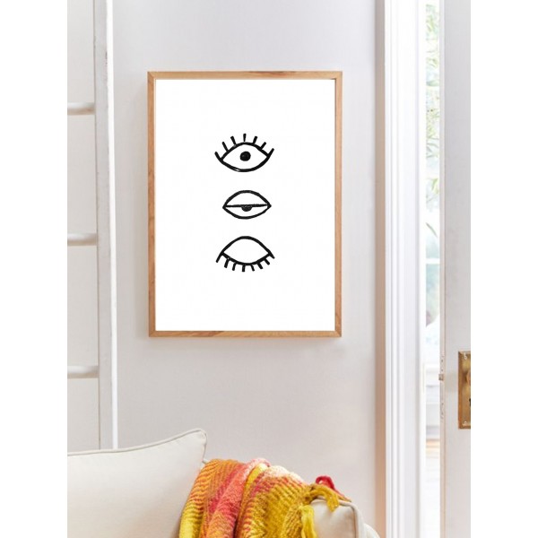 Abstract Eye Wall Print Without Frame