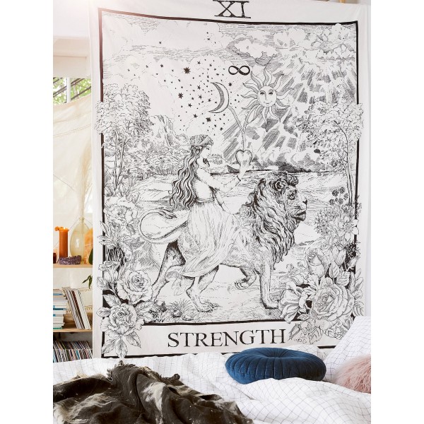 Lion & Girl Print Tapestry