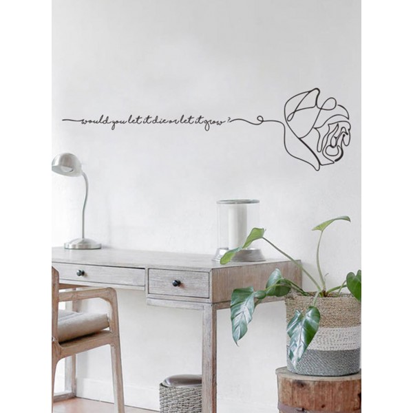 Abstract Rose & Letter Wall Sticker