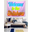 Colorful Slogan Graphic Tapestry