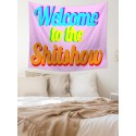 Colorful Slogan Graphic Tapestry