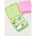 2pcs Random Color Portable 4 Grid Pill Storage Box