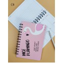 1pc Flamingo Print Cover Spiral Notebook