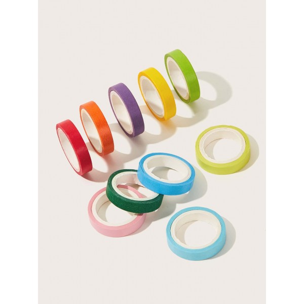 10rolls Solid Color Masking Tape Set