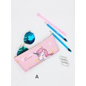 1pc Cartoon Unicorn Print Pencil Bag