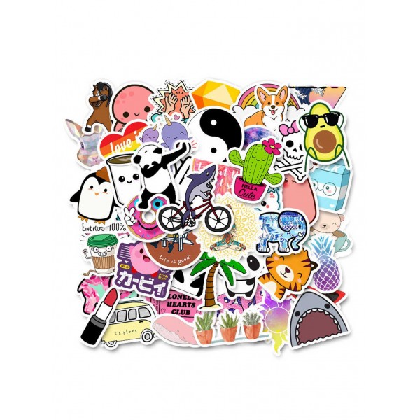 Cartoon Animal Pattern Sticker 50pcs