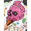50pcs Halloween Horror Skull Print Sticker