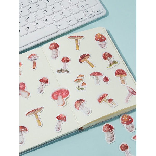 45pcs Cute Mushroom Print Sticker
