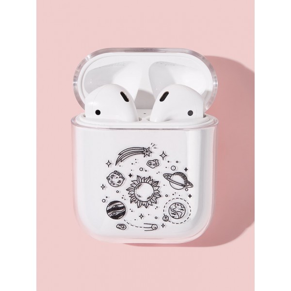 Clear Planet Space Print Airpods Box Protector
