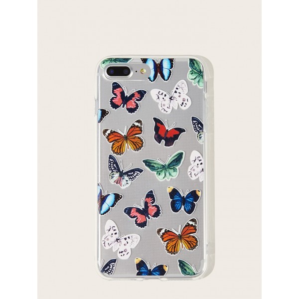 Butterfly Pattern Transparent iPhone Case