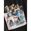 Car & Letter Graphic Short Sleeve Tee