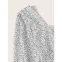 Dalmatian Print Shirred Back Crop Blouse