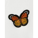 Butterfly Embroidery Pocket Front Zip-up Hoodie