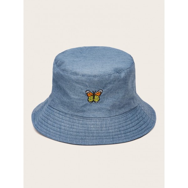 Butterfly Embroidery Bucket Hat