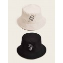 1pc Cute Embroidered Double Sided Bucket Hat