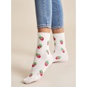 1pair Strawberry Pattern Socks