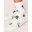 1pair Floral Graphic Socks