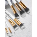 Marble Pattern Duo-fiber Brush 10pcs With Case