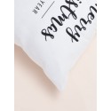 1pc Christmas Letter Graphic Cushion Cover