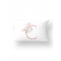 1pc Flower & Letter Graphic Cushion Cover